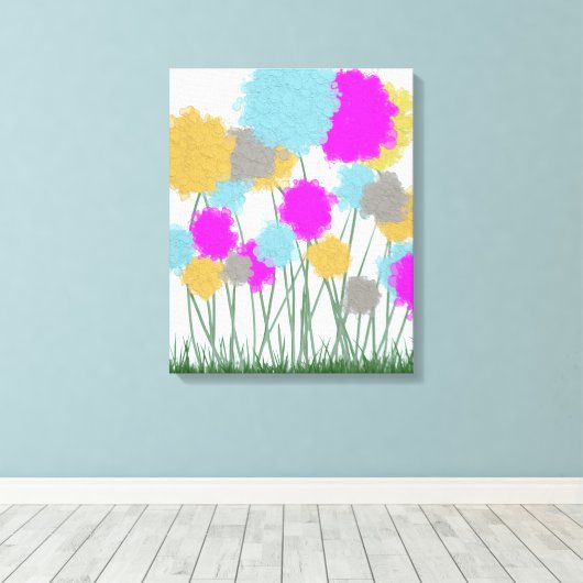 Hübsche Wildblumen Leinwanddruck (Insitu (Holzboden))