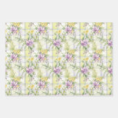 Hübsche Wildblumen Lila, gelb, grün Geschenkpapier Set (Vorderseite 3)