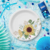 Hübsche Wildblumen mit Sonnenblumen und Daisy Pappteller (Party)