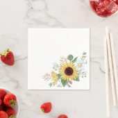 Hübsche Wildblumen mit Sonnenblumen und Daisy Serviette (Beispiel)