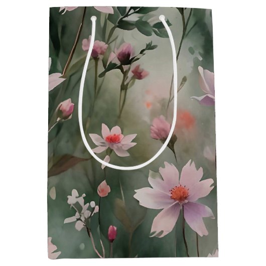 Hübsche Wildblumen Mittlere Geschenktüte (Vorderseite)