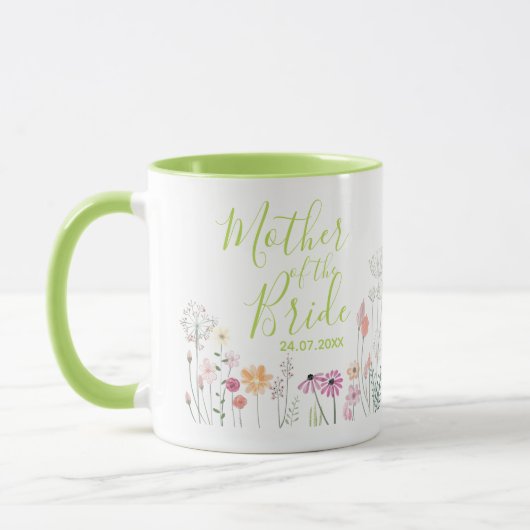 Hübsche Wildblumen-Mutter-der-Braut-Tasse Tasse (Links)