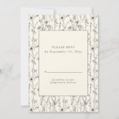 Hübsche Wildblumen nahtlose RSVP-Karte Einladung (Vorderseite)