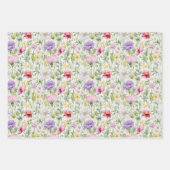 Hübsche Wildblumen Rosa, Lila, Weiß, Gelb Geschenkpapier Set (Vorderseite 3)