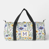 Hübsche Wildblumen Rustikale Flora Mit Monogramm Duffle Bag (Vorderseite)