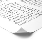 Hübsche Wildblumen Schöne Hochzeitssitzkarte Poster (Ecke)