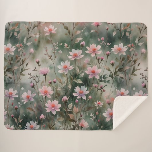 Hübsche Wildblumen Sherpadecke (Vorderseite (Horizontal))