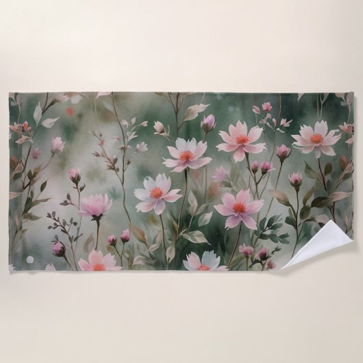 Hübsche Wildblumen Strandtuch (Vorderseite)
