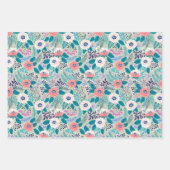 Hübsche Wildblumen Umverpackungspapier Set 3 Geschenkpapier Set (Vorderseite)