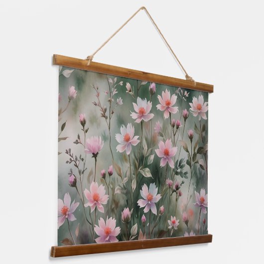 Hübsche Wildblumen Wandteppich Mit Holzrahmen (Gewinkelt)