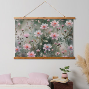 Hübsche Wildblumen Wandteppich Mit Holzrahmen