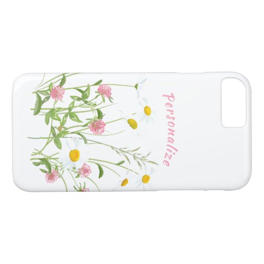 Hübsche Wilde Blume Daisy Carnation Personalisiert Case-Mate iPhone Hülle (Rückseite (Horizontal))