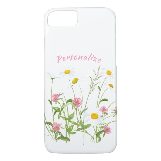 Hübsche Wilde Blume Daisy Carnation Personalisiert Case-Mate iPhone Hülle (Rückseite)