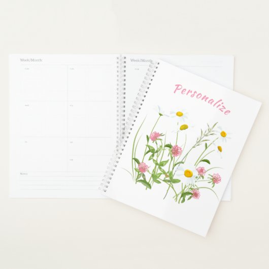 Hübsche Wilde Blume Daisy Carnation Personalisiert Planer (Anzeige)