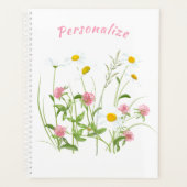 Hübsche Wilde Blume Daisy Carnation Personalisiert Planer (Vorderseite)