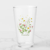 Hübsche wilde Blume Daisy Carnation Pink Glas (Rückseite)
