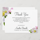 Hübsche Wilde Rose Beerdigung Dankeschön Karte (Vorne/Hinten)