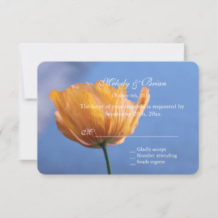 Hübsche Wildgelbe Mohnblume Blume Hochzeit RSVP Ka Karte
