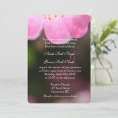 Hübsche wildrosa Rosa Blume Einladungen für Hochze (Stehend Vorderseite)