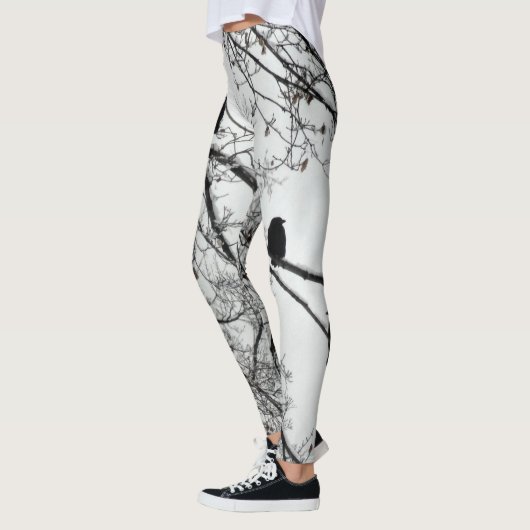 Hübsche Winter-Schwarzvögel Leggings (Links)