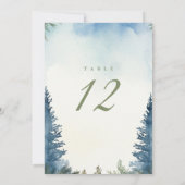 Hübsche Winterkiefern Tischnummer (Rückseite)