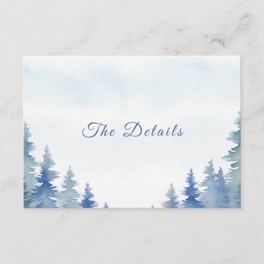 Hübsche Winterkiefernbäume Hochzeitskarte Begleitkarte (Vorderseite)