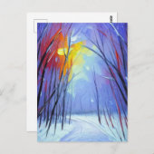 Hübsche Winterkunst Postkarte (Vorne/Hinten)