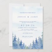 Hübsche Winterpinienbäume Einladung zur Hochzeit (Vorderseite)
