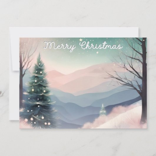 Hübsche Winterschneelandschaft Frohe Weihnachten (Vorderseite)