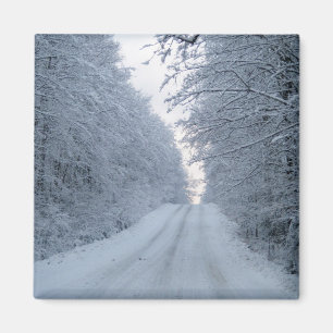 Hübsche Winterstraßenlandschaft Magnet