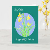 Hübsche Wohltat März Geburtstag für Ehefrau Karte (Gelbe Blume)