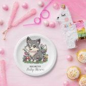 Hübsche Wolf-Babydusche Pappteller (Party)