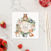 Hübsche Woodland Animals Baby Girl Dusche Geburtst Serviette (Beispiel)