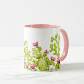 Hübsche Wüstenkaktus mit rosafarbener Blume Kaffee Tasse (VorderseiteRechts)