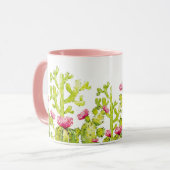 Hübsche Wüstenkaktus mit rosafarbener Blume Kaffee Tasse (Vorderseite Links)