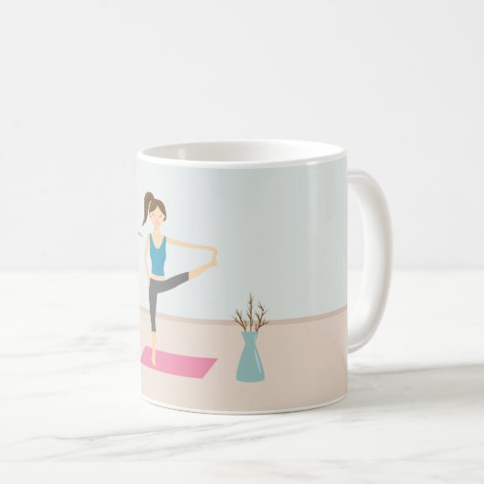 Hübsche Yoga-Frauen in einem stilvollen Zimmer Kaffeetasse (VorderseiteRechts)