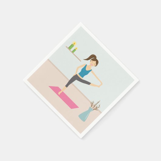 Hübsche Yoga-Frauen in einem stilvollen Zimmer Serviette (Ecke)