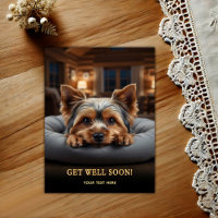 Hübsche Yorkshire Terrier Besserung Postkarte