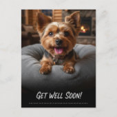 Hübsche Yorkshire Terrier Gute Besserung Postkarte (Vorderseite)