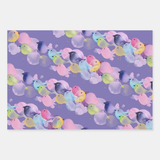 Hübsche Zackenbarsche, lila und Pfefferblätter Geschenkpapier Set (Vorderseite 3)