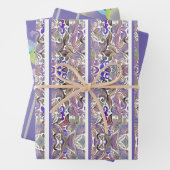 Hübsche Zackenbarsche, lila und Pfefferblätter Geschenkpapier Set (Beispiel)