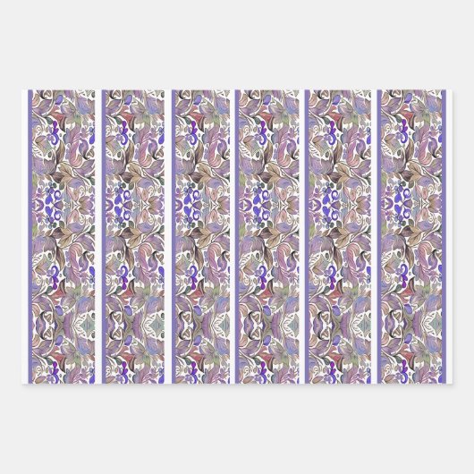 Hübsche Zackenbarsche, lila und Pfefferblätter Geschenkpapier Set (Vorderseite)