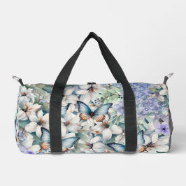 Hübsche zarte Blüten und Schmetterlinge Duffle Bag