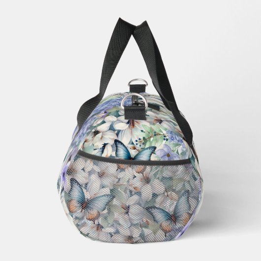 Hübsche zarte Blüten und Schmetterlinge Duffle Bag (Rechts)