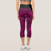 Hübsche, zarte rosafarbene Spitze Capri Leggings (Rückseite)