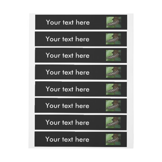 Hübsche Zebra Longwing Butterfly Custom Labels Rundum-Adressaufkleber (Bogen)