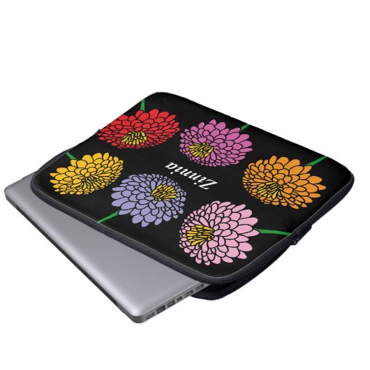 Hübsche Zinnia-Blume-Gestaltung Laptopschutzhülle (Vorne Knopf)