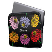 Hübsche Zinnia-Blume-Gestaltung Laptopschutzhülle (Vorderseite Links)