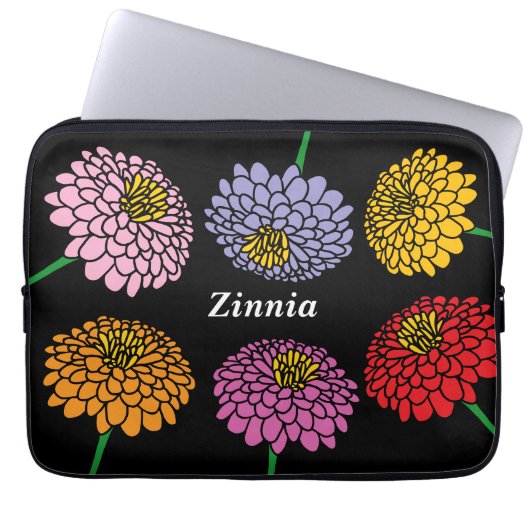 Hübsche Zinnia-Blume-Gestaltung Laptopschutzhülle (Vorderseite)