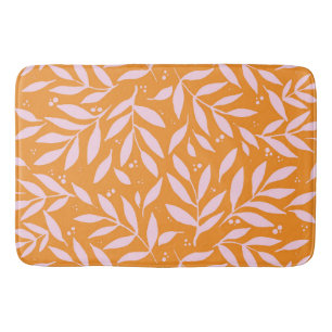 Hübsche Zweige - orange und rosa Badematte